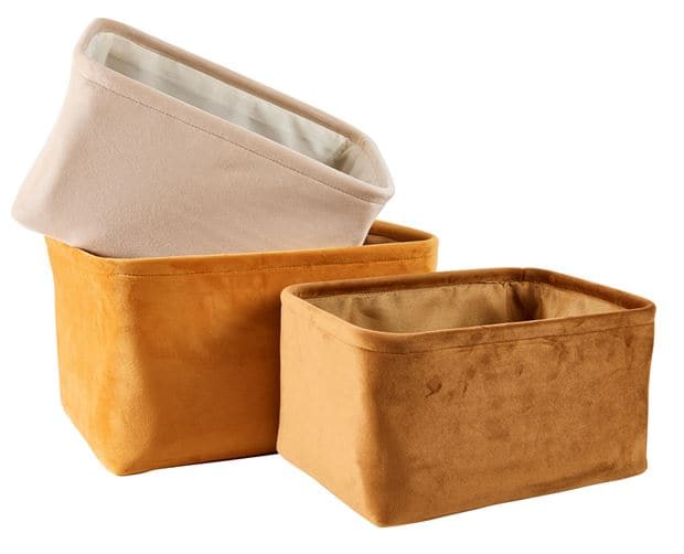SUNSET Beige storage basket H 18 x W 33 x D 23 cm