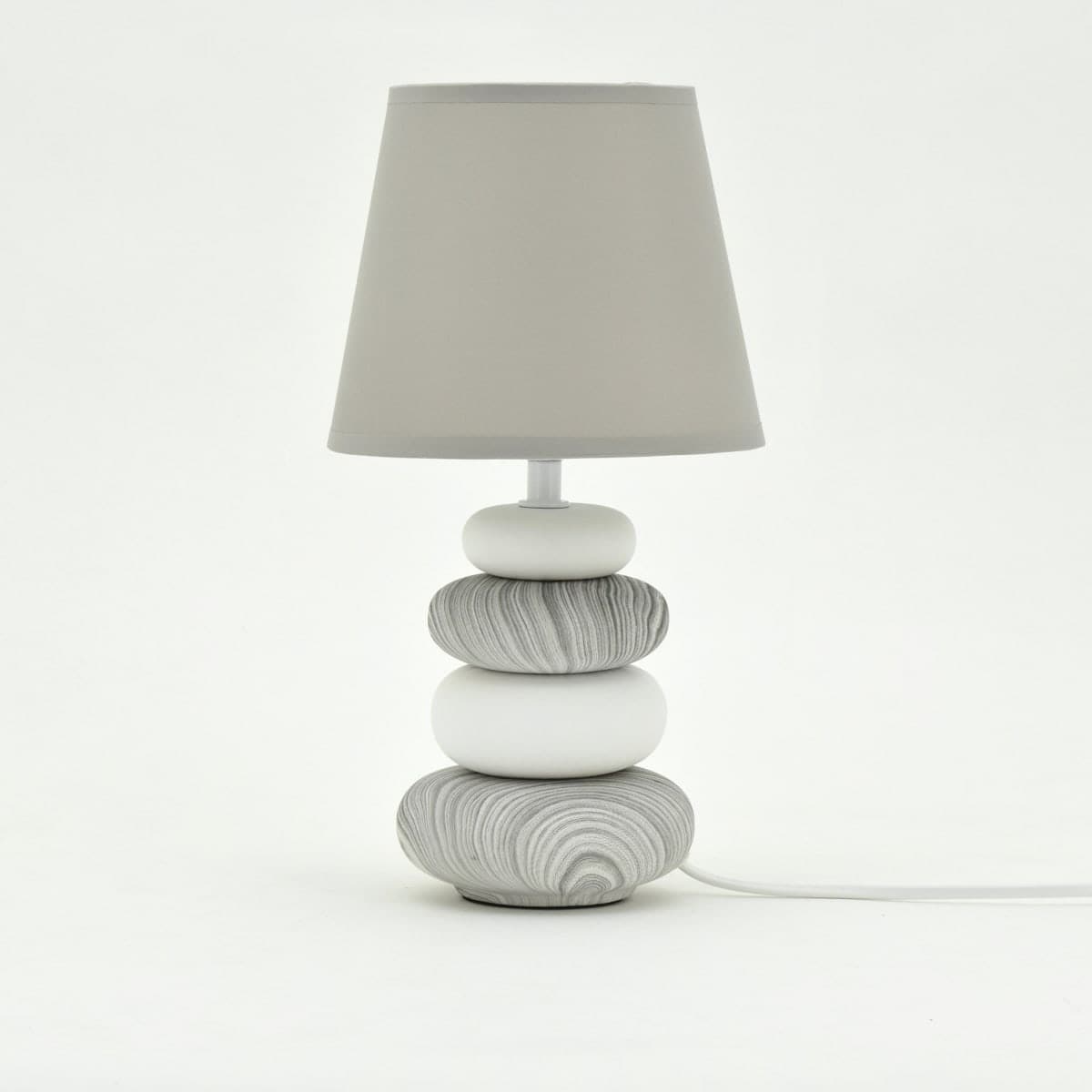 TABLE LAMP NAVALA CERAMIC GREY H36 CM E14=40W - best price from Maltashopper.com BR420007712