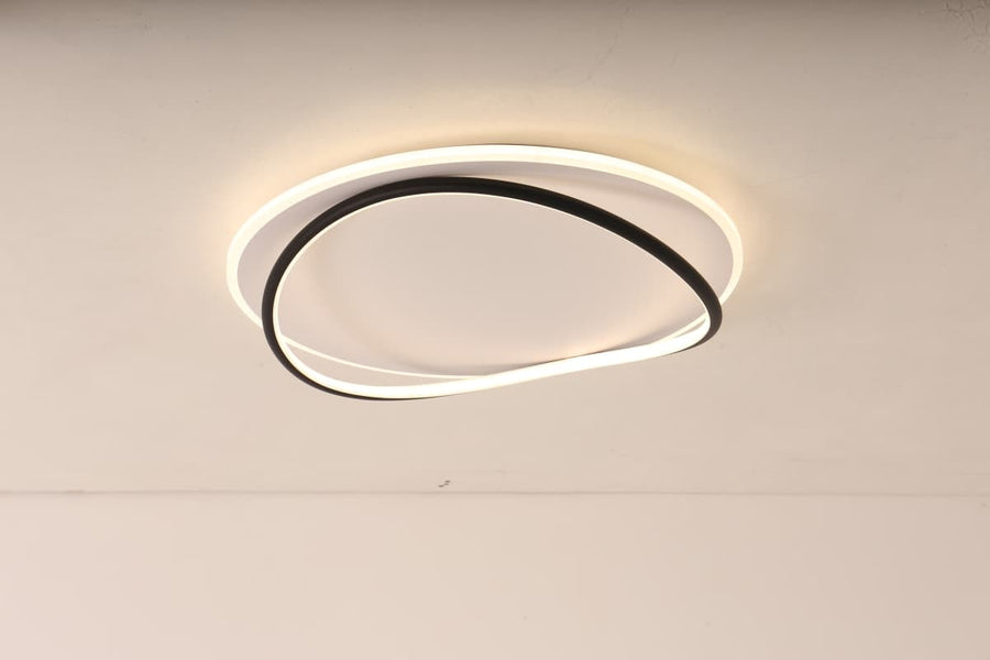 Bricocenter CEILING LIGHT VALE ALUMINIUM BLACK AND WHITE D50 CMLED 69W CCT DIMMABLE WITH REMOTE CONTROL