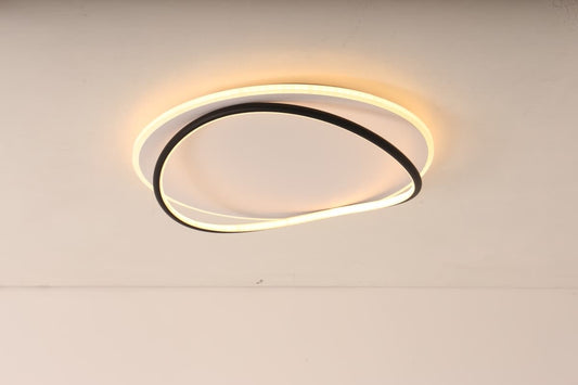 Bricocenter CEILING LIGHT VALE ALUMINIUM BLACK AND WHITE D50 CMLED 69W CCT DIMMABLE WITH REMOTE CONTROL