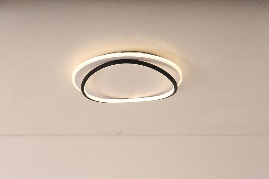 Bricocenter VALE ALUMINIUM CEILING LAMP BLACK AND WHITE D40 CM LED 52W CCT DIMMABLE WITH REMOTE CONTROL