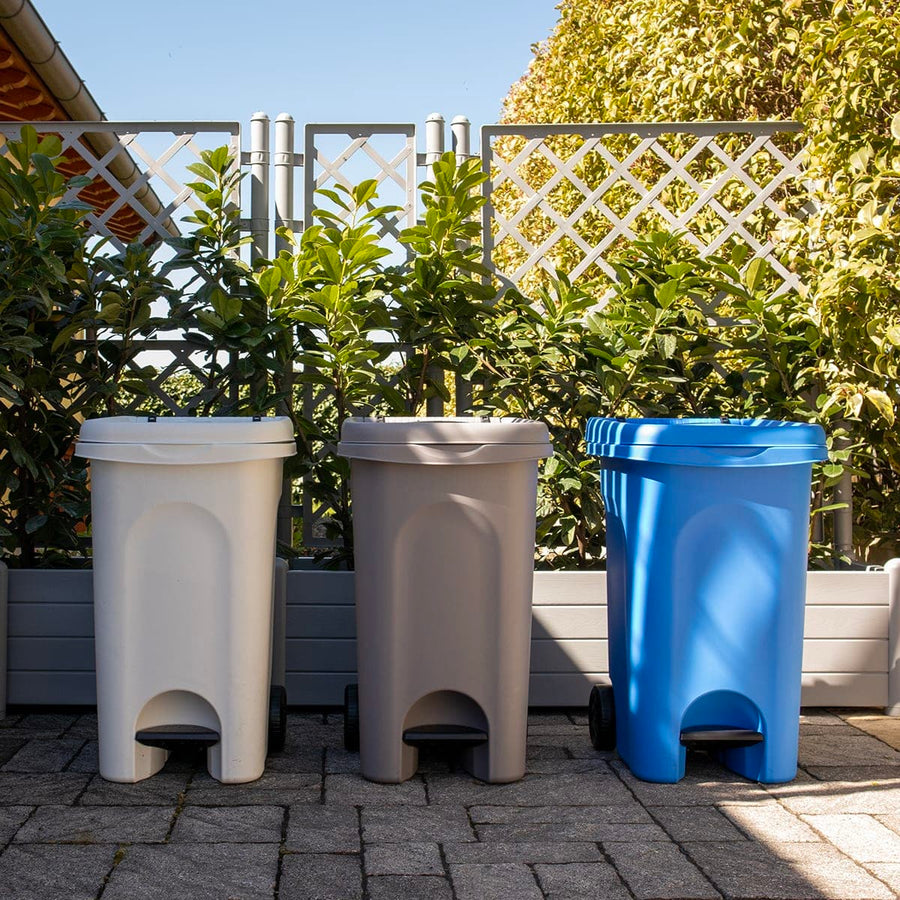 PEDAL BIN WHITE URBAN SYSTEM 60LT WITH WHEELS - best price from Maltashopper.com BR410007609