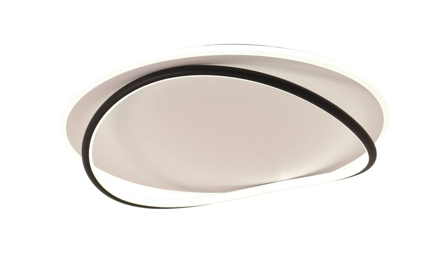 Bricocenter CEILING LIGHT VALE ALUMINIUM BLACK AND WHITE D50 CMLED 69W CCT DIMMABLE WITH REMOTE CONTROL