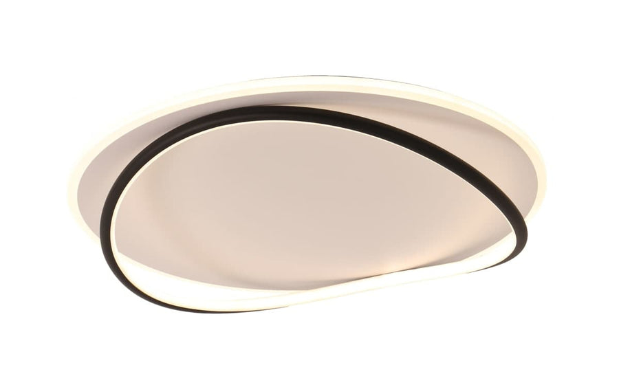 Bricocenter CEILING LIGHT VALE ALUMINIUM BLACK AND WHITE D50 CMLED 69W CCT DIMMABLE WITH REMOTE CONTROL