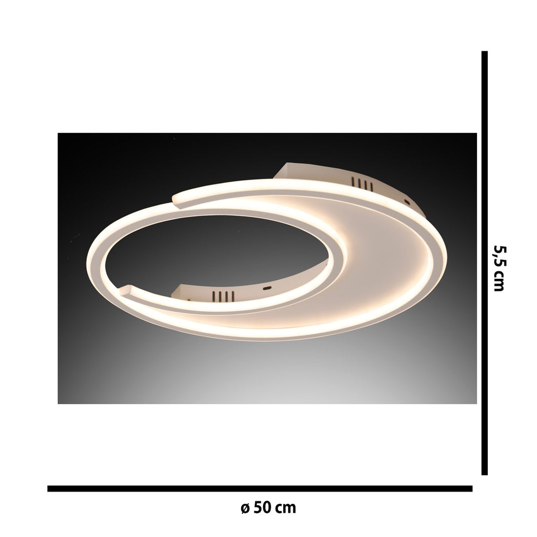 LEXI ALUMINIUM CEILING LIGHT WHITE D50 LED 92W CCT DIMMABLE - best price from Maltashopper.com BR420008534