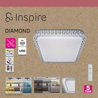 DIAMOND METAL CEILING LIGHT WHITE 40X40CM LED 18W CCT DIMMABLE - Premium  from Bricocenter - Just €91.99! Shop now at Maltashopper.com