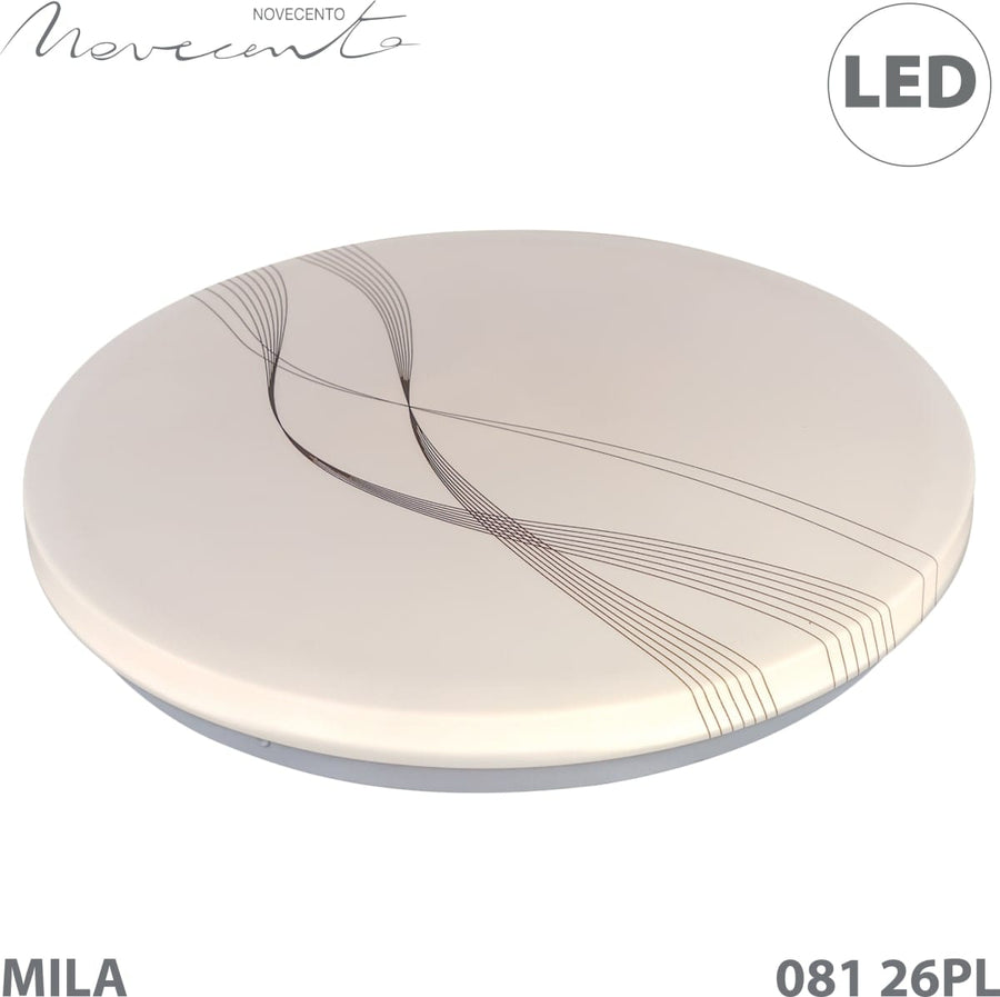 Bricocenter CEILING LAMP MILA PLASTIC WHITE D26 CM LED 18W NATURAL LIGHT