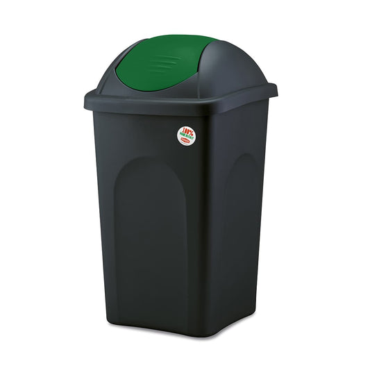 BLACK/GREEN BASCULE DUSTBIN 60LT - best price from Maltashopper.com BR410007605