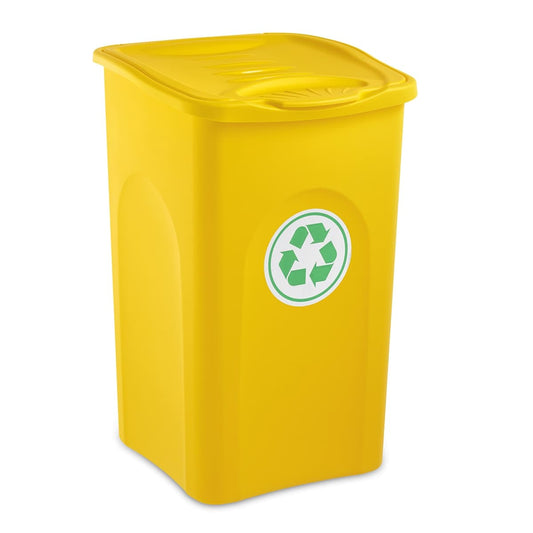 BE-GREEN DUSTBIN 50LT L37 P37 H56 CM YELLOW PLASTIC ROCKER CLOSURE - best price from Maltashopper.com BR410170834