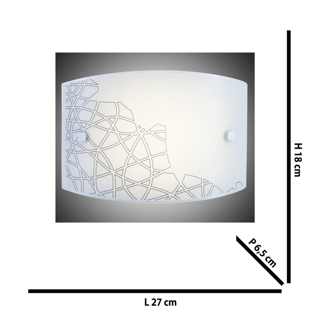 SIDNY WALL LIGHT WHITE GLASS 27X18CM LED 9W NATURAL LIGHT - best price from Maltashopper.com BR420008510
