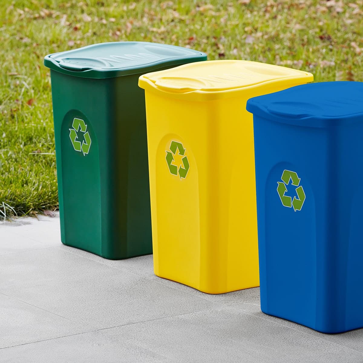 BE-GREEN DUSTBIN 50LT L37 P37 H56 CM YELLOW PLASTIC ROCKER CLOSURE - best price from Maltashopper.com BR410170834