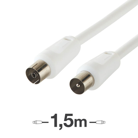 COAXIAL EXTENSION MALE/FEMALE 1.5MT WHITE - best price from Maltashopper.com BR420230500