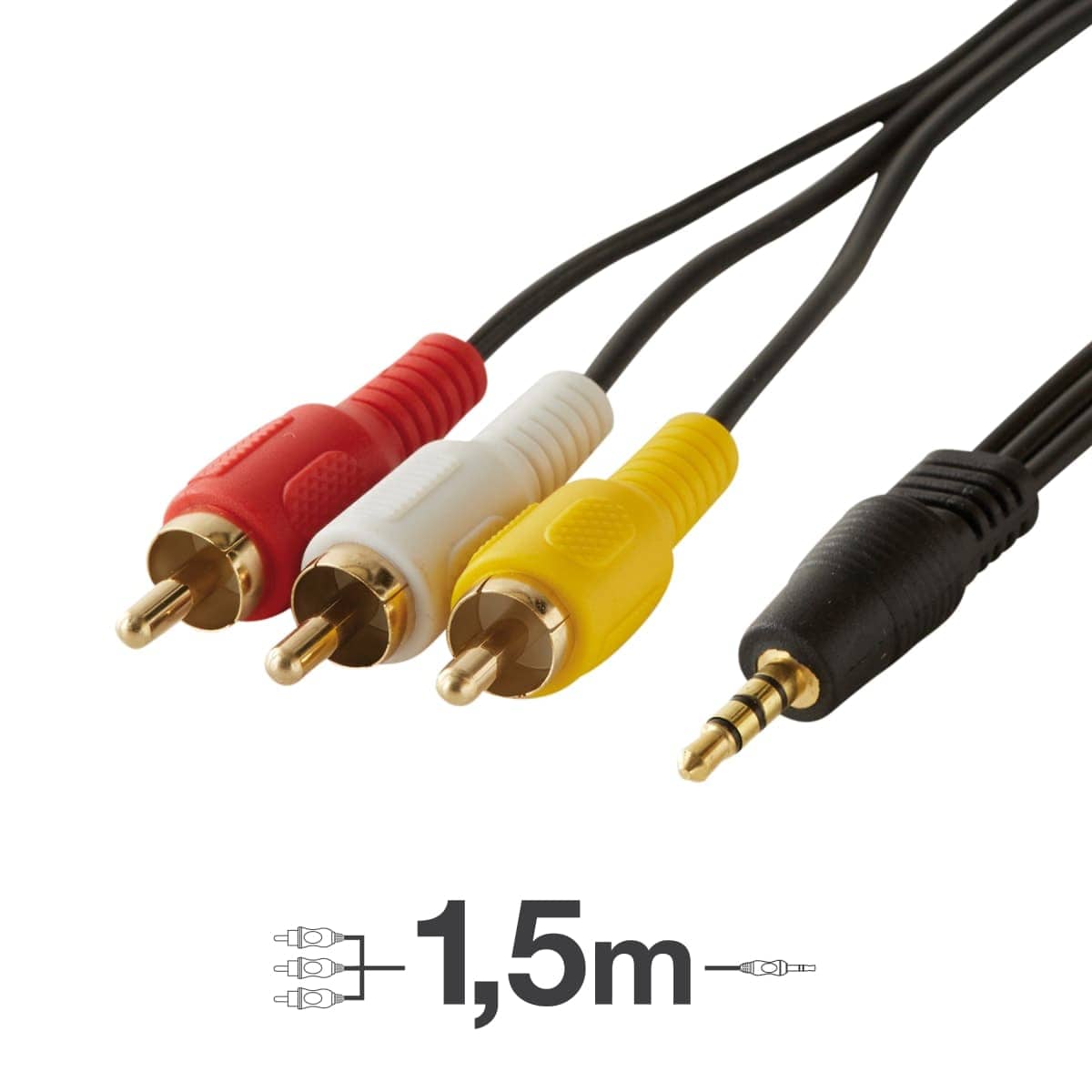 Bricocenter STERIO AUDIO CABLE 1.5MT JACK 3.5MM/3 RCA MALE