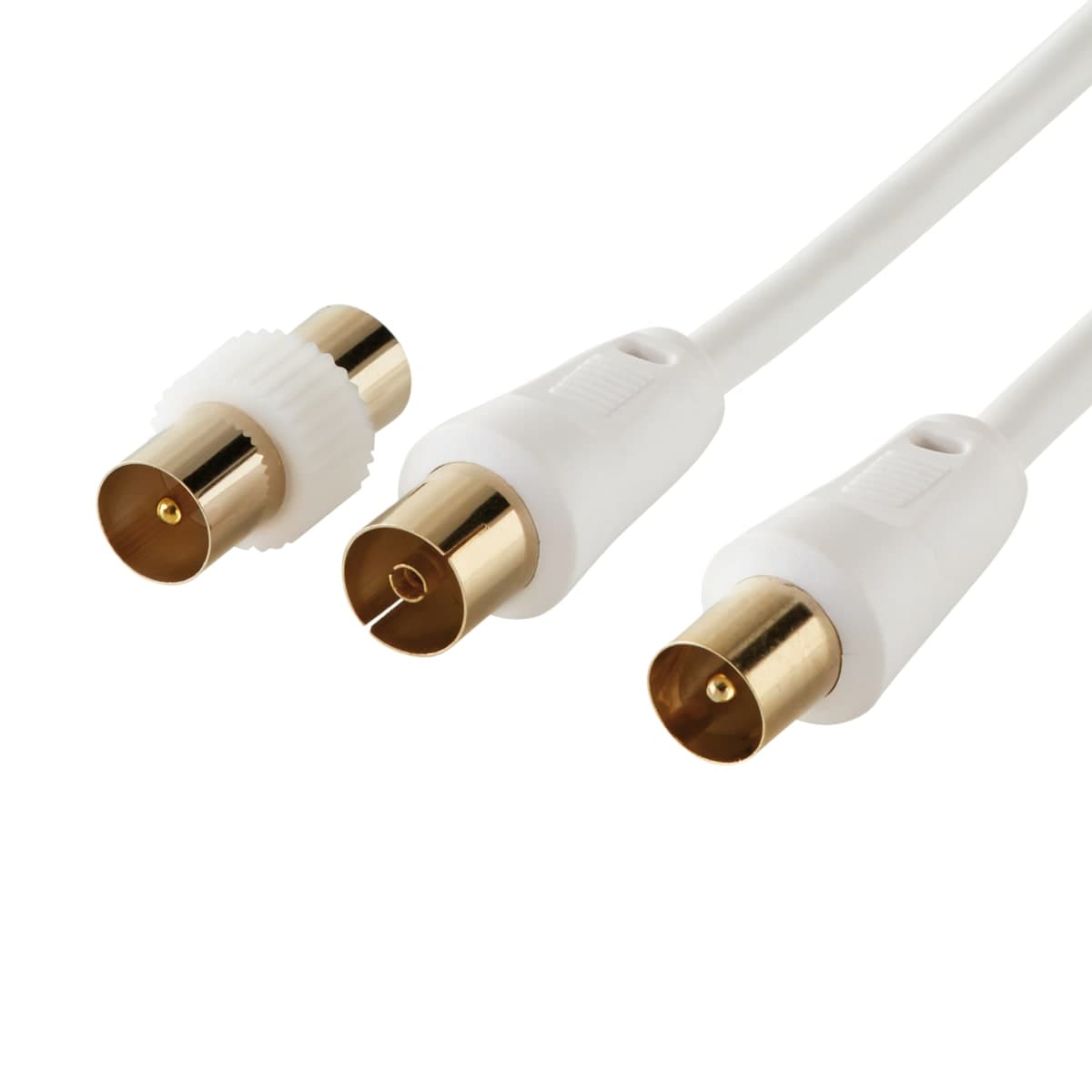 COAXIAL EXTENSION CABLE MALE/FEMALE 5MT WHITE EVOLOGY