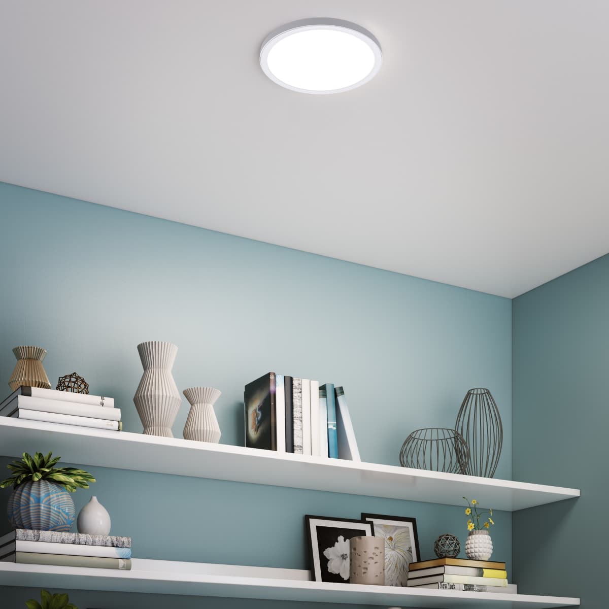 Bricocenter RECESSED SPOTLIGHT MANOA METAL WHITE D22.8 CM LED 22W IP44 WARM NATURAL LIGHT