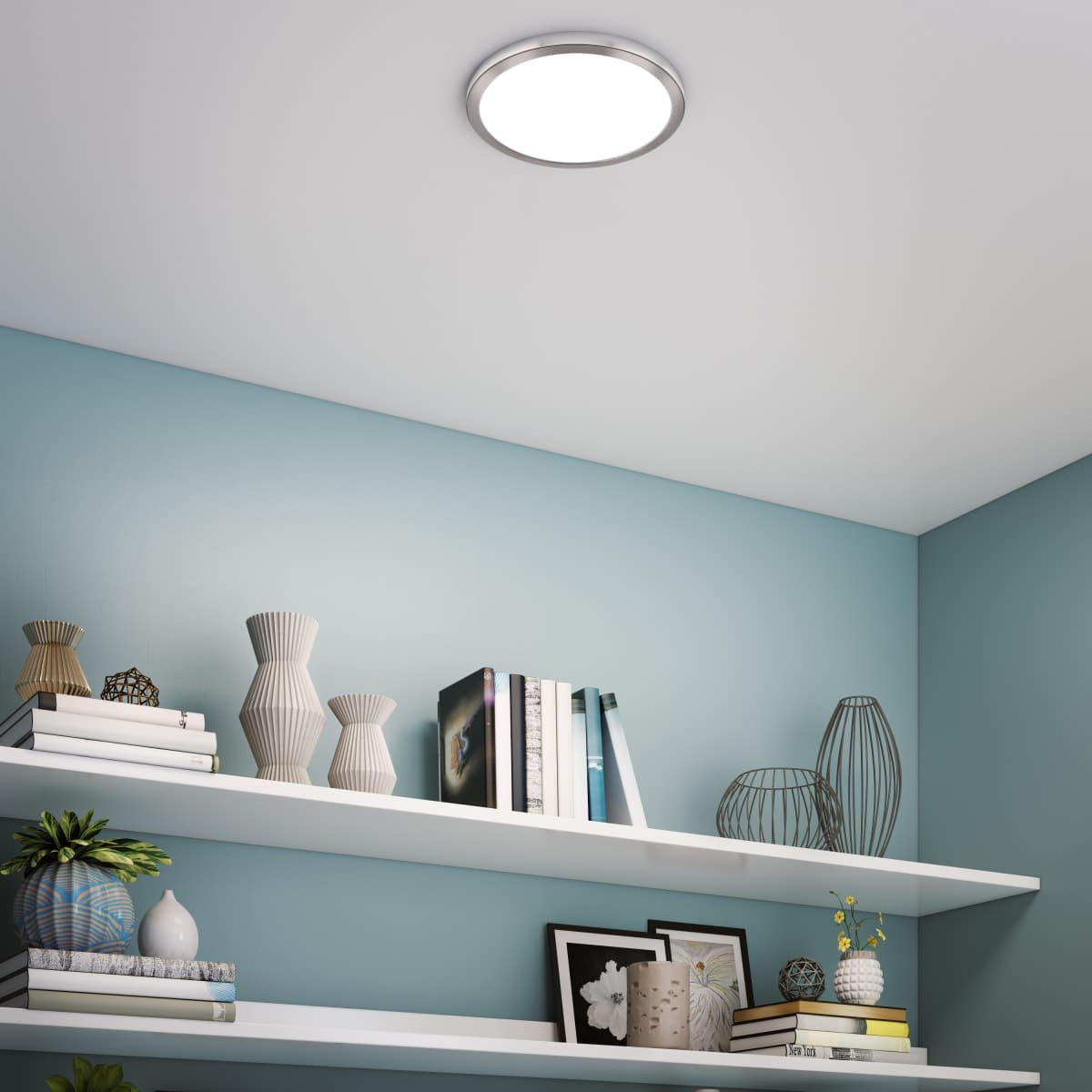 RECESSED SPOTLIGHT MANOA METAL SILVER D22.8 CM LED 22W IP44 WARM NATURAL LIGHT