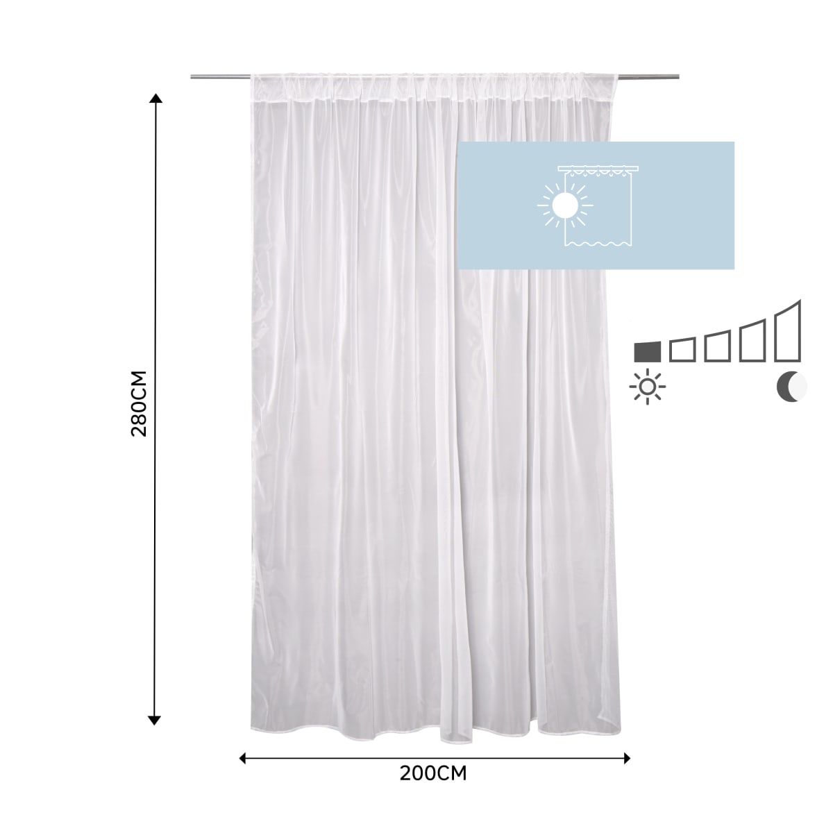 2 FLY SCREEN CURTAINS WHITE FILTER 200X280CM WITH LOOP