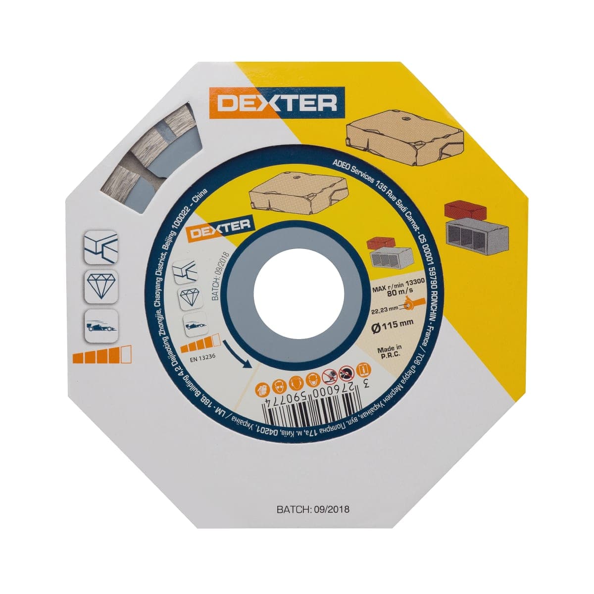 DEXTER DIAMOND CUTTING DISC FOR STONE 115X2.2 MM - best price from Maltashopper.com BR400002592