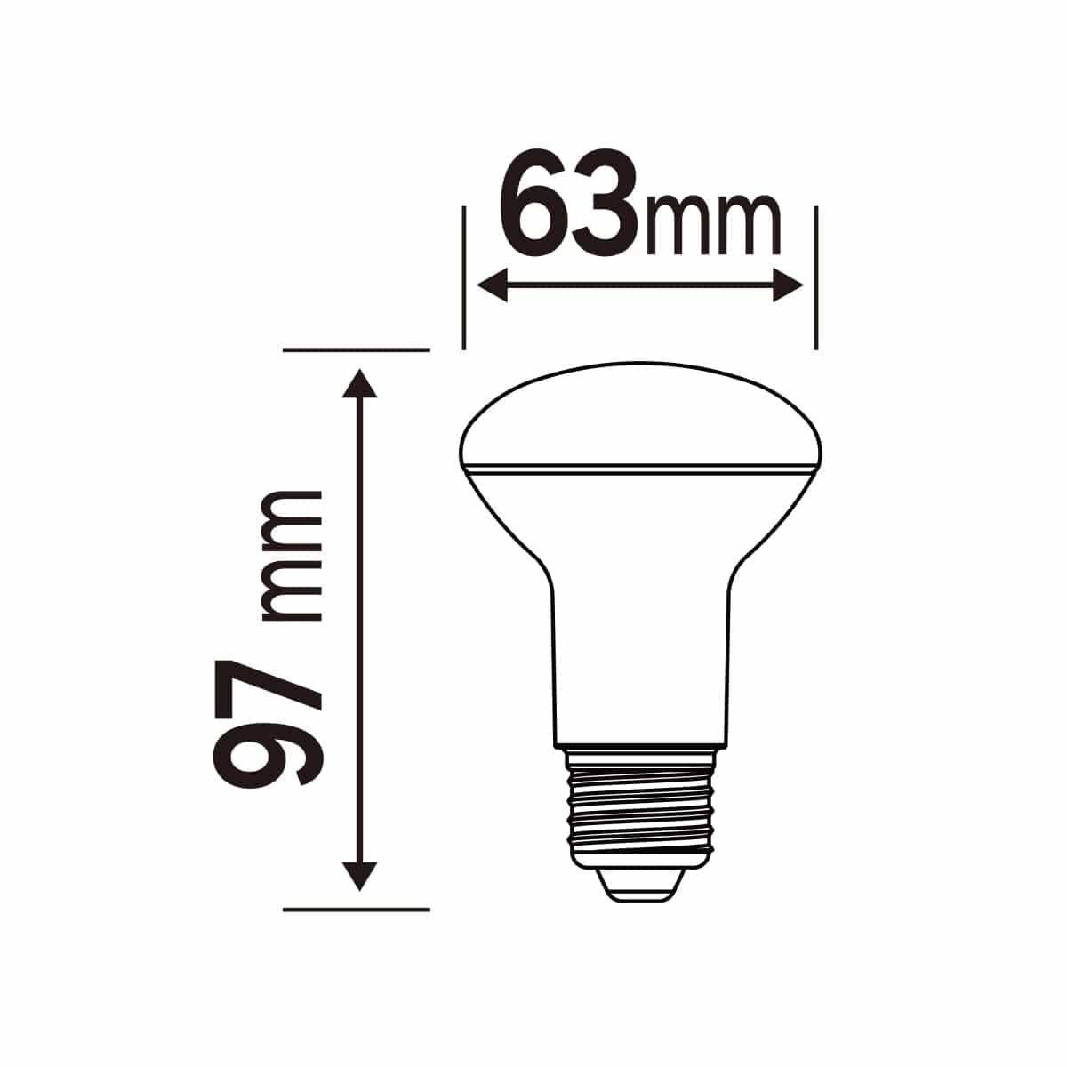 LED BULB E27 =60W R63 NATURAL LIGHT