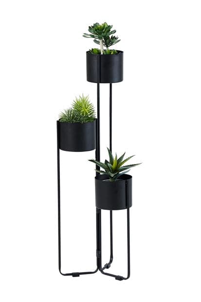 TRES Plant pot on black base H 91 x W 17 x D 15 cm