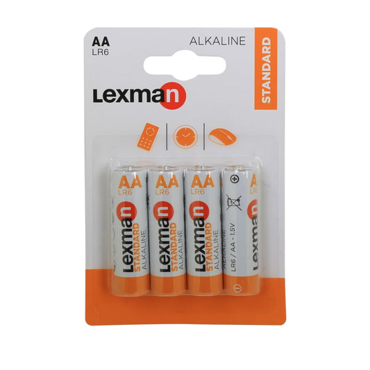 4 LEXMAN STANDARD AA ALKALINE BATTERIES