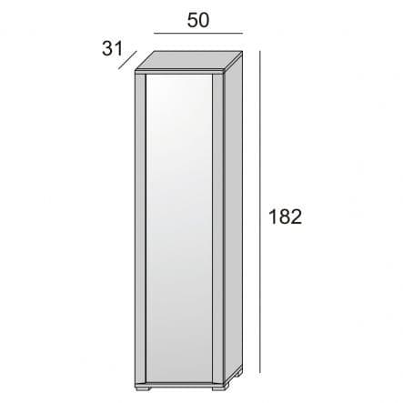 SHOE CABINET DOOR MIRROR WITH CONCRETE FRAME 50X32X182 - best price from Maltashopper.com BR440001965