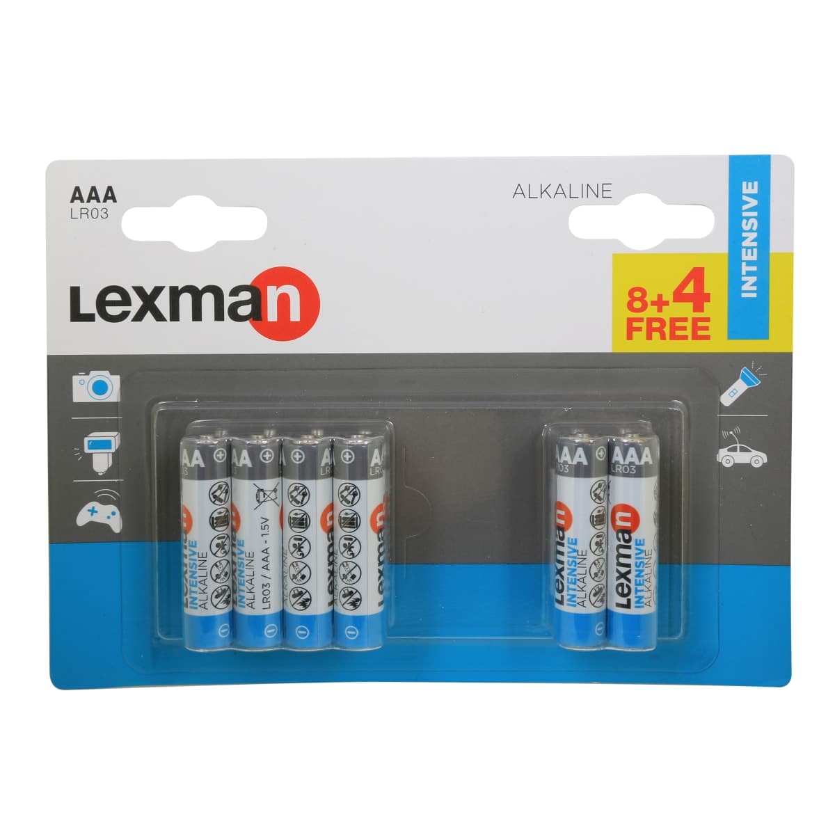 8 BATTERIES + 4 FREE AAA ALKALINE BATTERIES