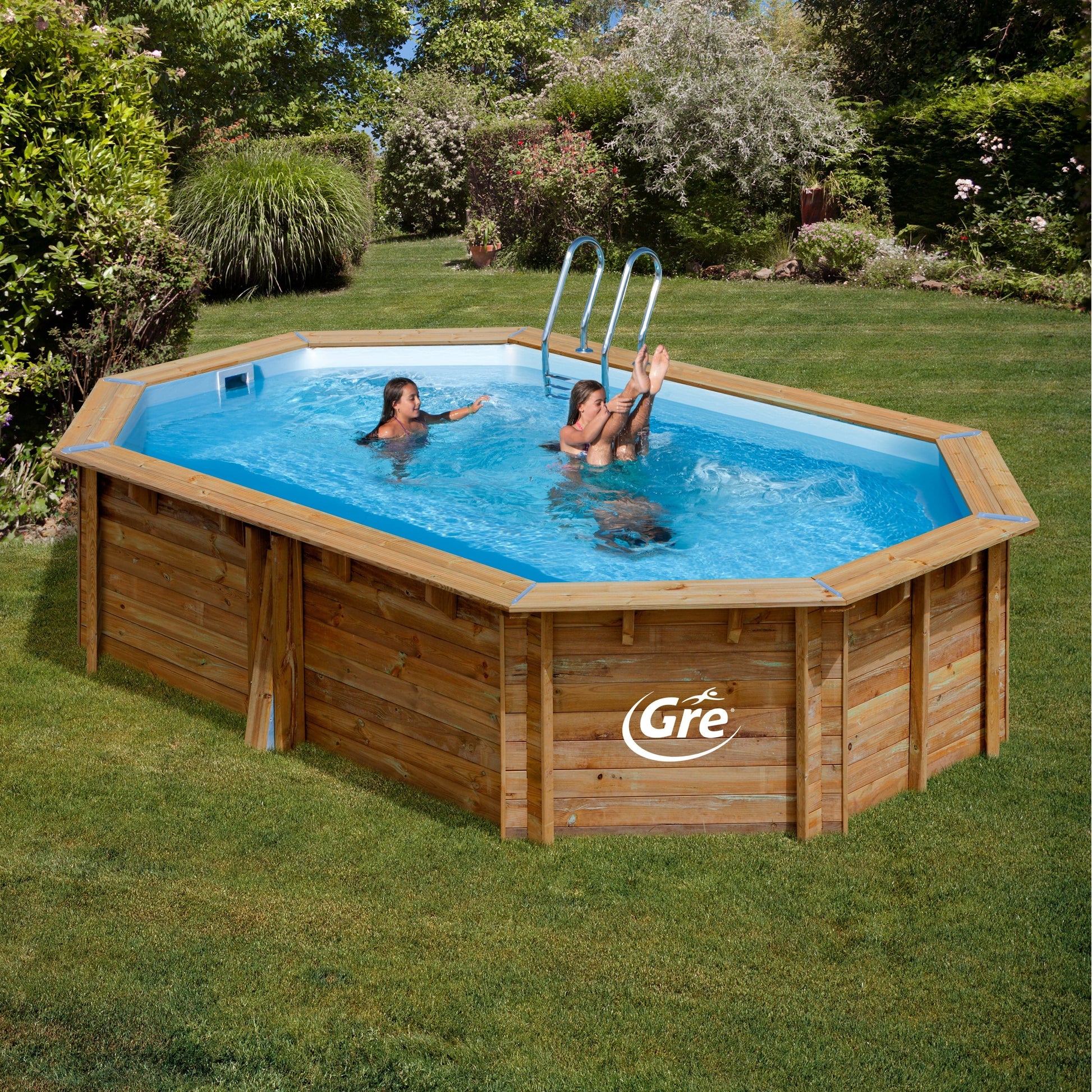CANNELLE WOODEN OVAL POOL WITH SAND FILTER EXTERNAL DIMENSIONS 551X351 H 119 - best price from Maltashopper.com BR500011632