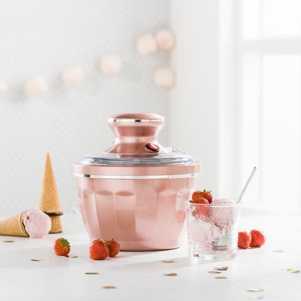 RETRO FUN ICE CREAM MAKER 2 COLORS CREAM, LIGHT PINK H 23 cm - Ø 20.5 cm - best price from Maltashopper.com CS649964