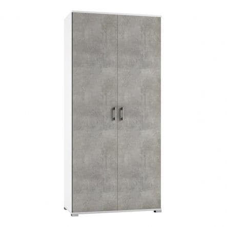 Bricocenter MODULAR WARDROBE IN KIT W90 D45 H195 WHITE CEMENT DOORS