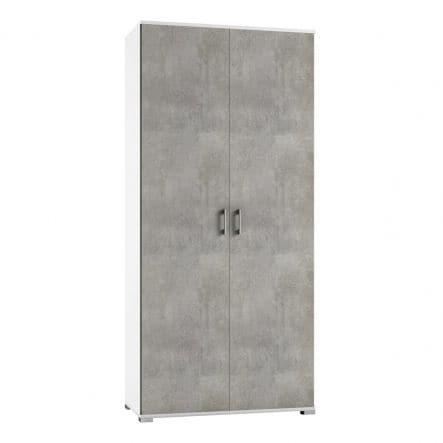 MODULAR WARDROBE IN KIT W90 D45 H195 WHITE CEMENT DOORS - best price from Maltashopper.com BR440002023