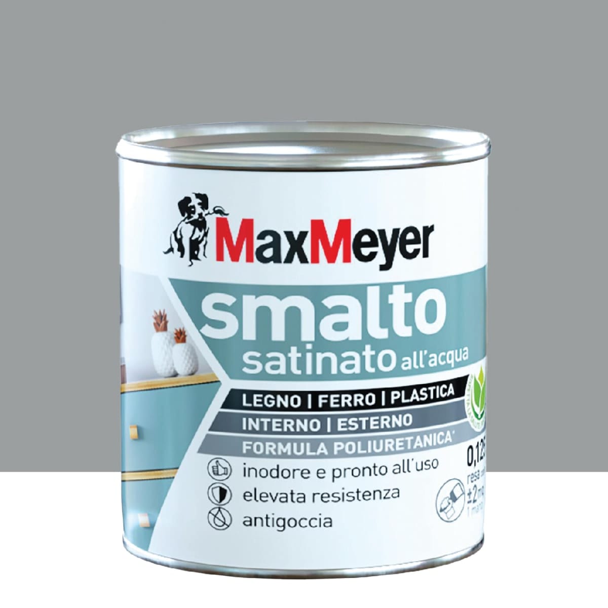 STONE GREY SATIN POLYURETHANE WATER ENAMEL 125 ML - best price from Maltashopper.com BR470005153