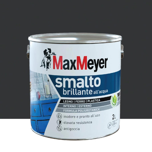 Bricocenter WATER-BASED POLYURETHANE ENAMEL BRILLIANT BLACK 2 L