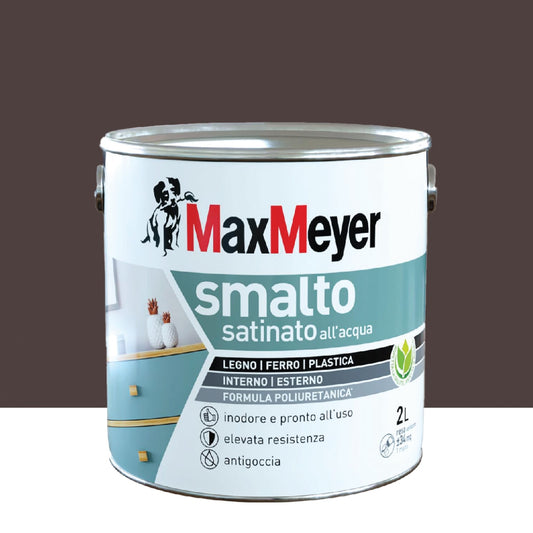 BROWN SATIN POLYURETHANE WATERBORNE ENAMEL 2 L - best price from Maltashopper.com BR470005179