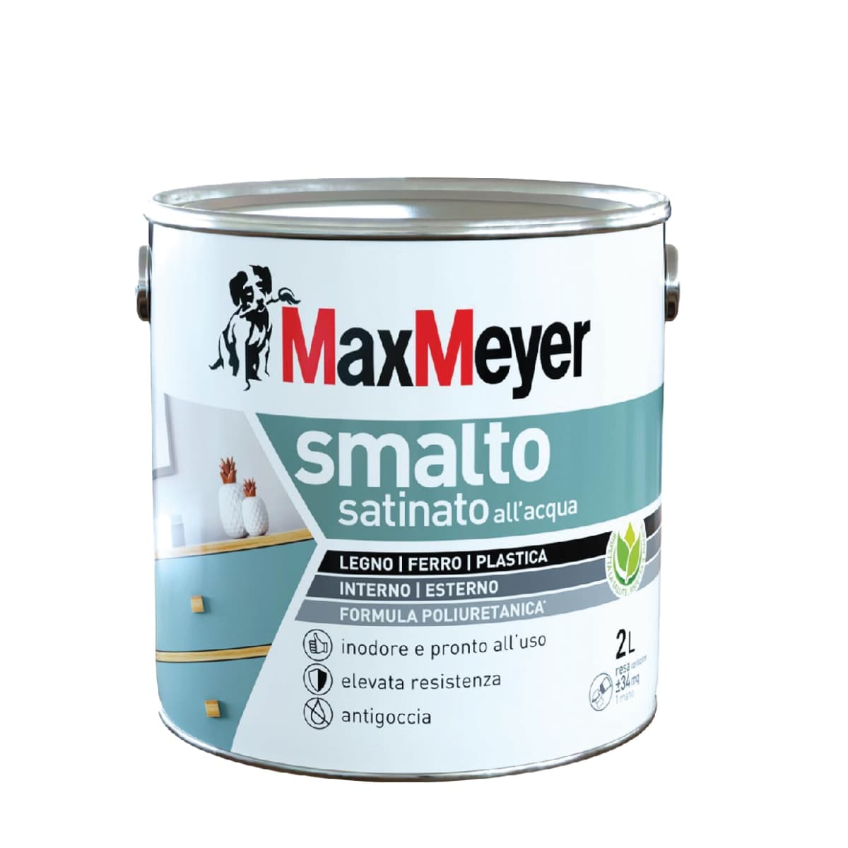 WHITE SATIN POLYURETHANE WATERBORNE ENAMEL 2 L - best price from Maltashopper.com BR470005173