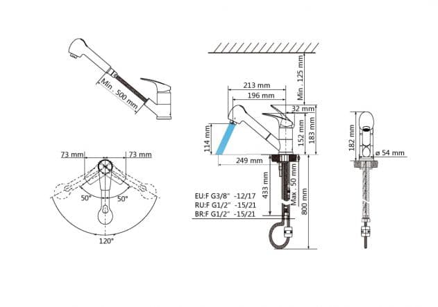 JOEL SINK MIXER WITH CHROME HAND SHOWER - best price from Maltashopper.com BR430006499