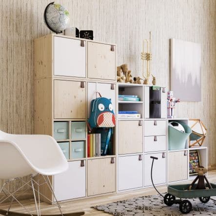 3X2 SPACEO KUB L105xP31.7xH70.5CM WOOD CUBES WHITE - best price from Maltashopper.com BR440001981