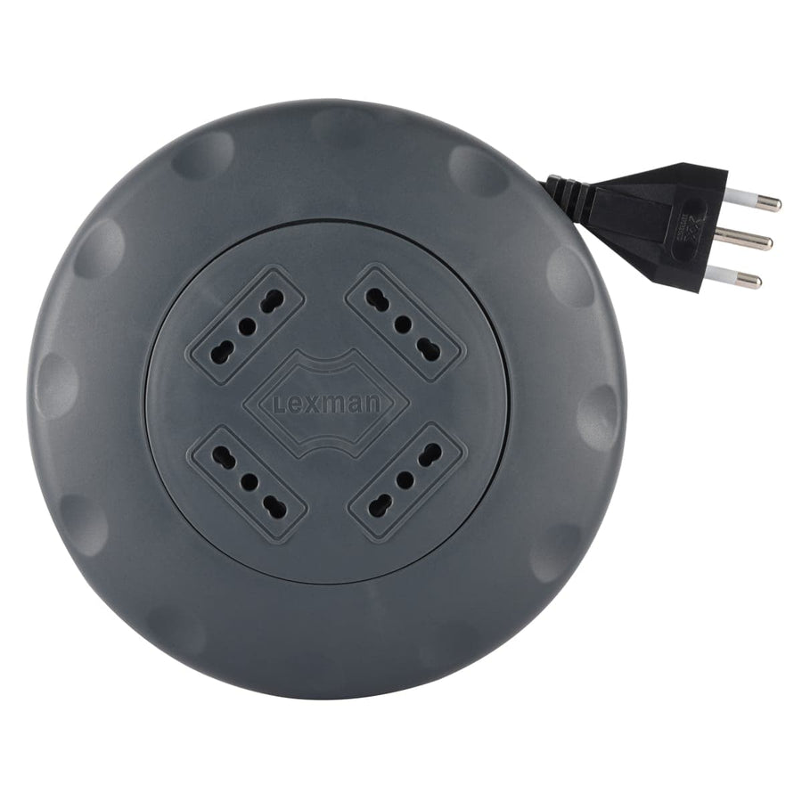 Bricocenter FLAT CABLE REEL H05VV-F 3G1 3 MT PLUG 16A 4 SOCKETS 10/16A THERMAL CIRCUIT BREAKER