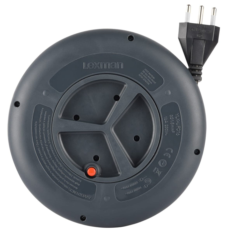 Bricocenter FLAT CABLE REEL H05VV-F 3G1 3 MT PLUG 16A 4 SOCKETS 10/16A THERMAL CIRCUIT BREAKER