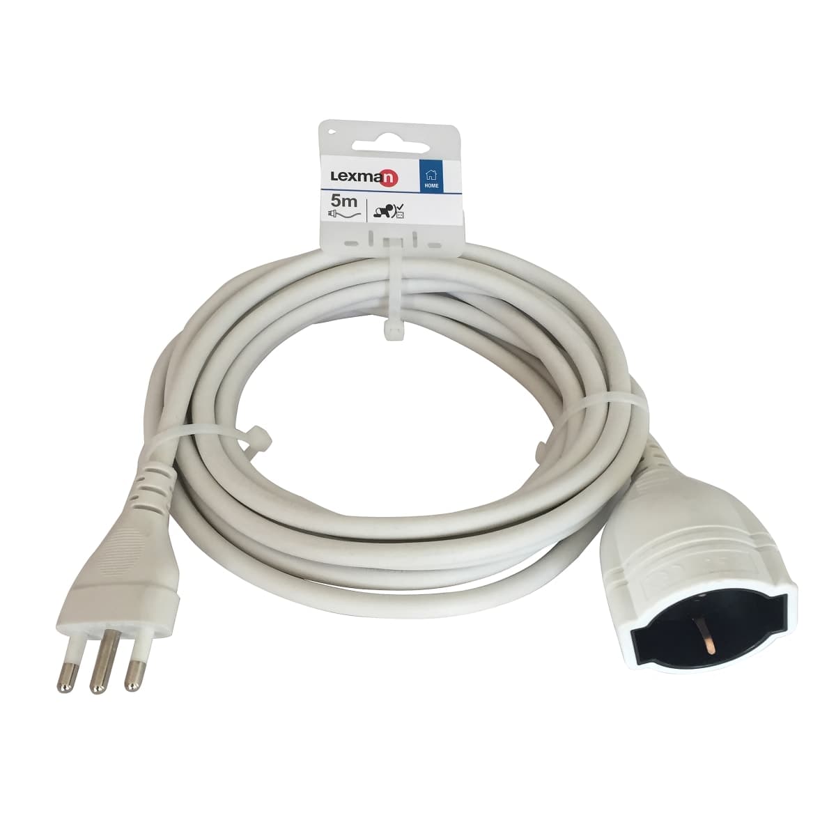 INDOOR EXTENSION CABLE 5 M 10/16A PLUG WHITE - best price from Maltashopper.com BR420005181