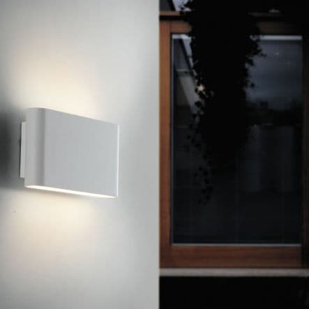 Bricocenter GAMMA ALUMINIUM WALL LIGHT WHITE 17X9X4 CM 2X5W 1080LM NATURAL LIGHT IP54