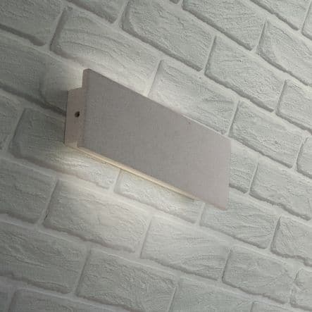 WALL LIGHT PARKER CONCRETE WHITE 30X10,2X4,5CM LED 8W NATURAL LIGHT IP65 - best price from Maltashopper.com BR420006550