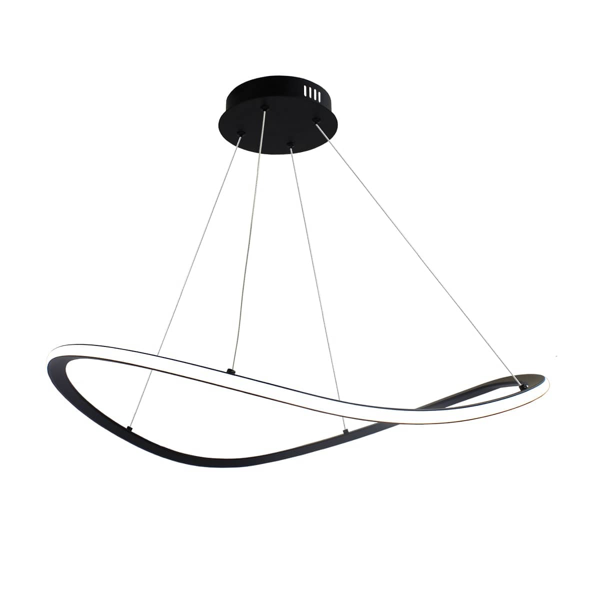 Bricocenter RAKY ALUMINIUM CHANDELIER BLACK D70 CM LED 40W CCT DIMMABLE WITH REMOTE CONTROL