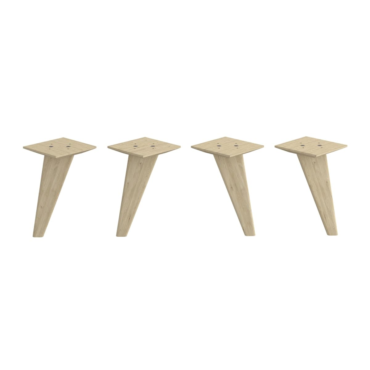 SET OF 4 SPACEO KUB SIDE FEET H21.6CM IN ROUGH PINE