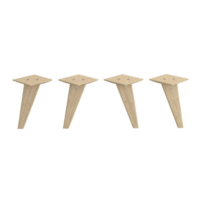 SET OF 4 SPACEO KUB SIDE FEET H21.6CM IN ROUGH PINE - best price from Maltashopper.com BR410005644