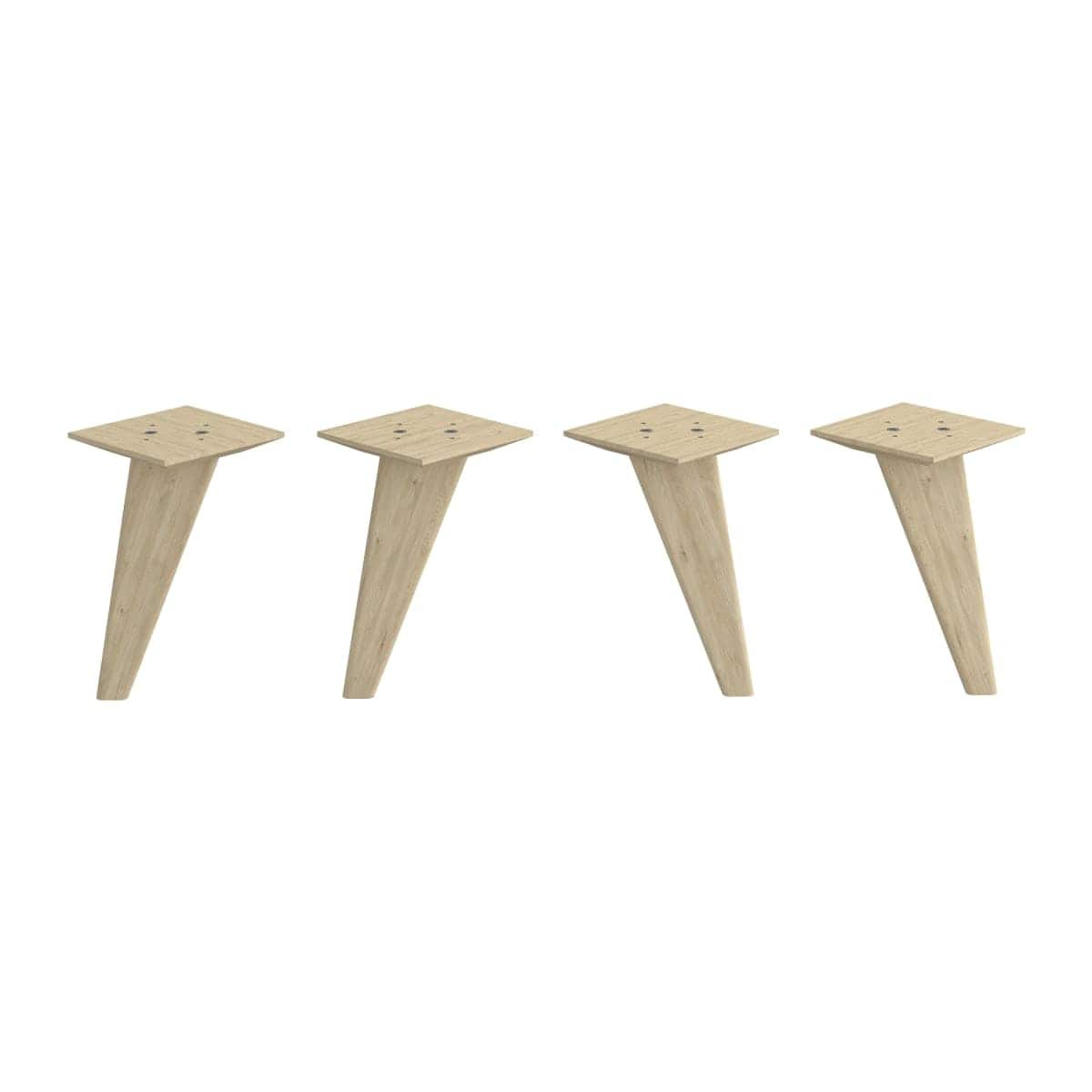 Bricocenter SET OF 4 SPACEO KUB SIDE FEET H21.6CM IN ROUGH PINE