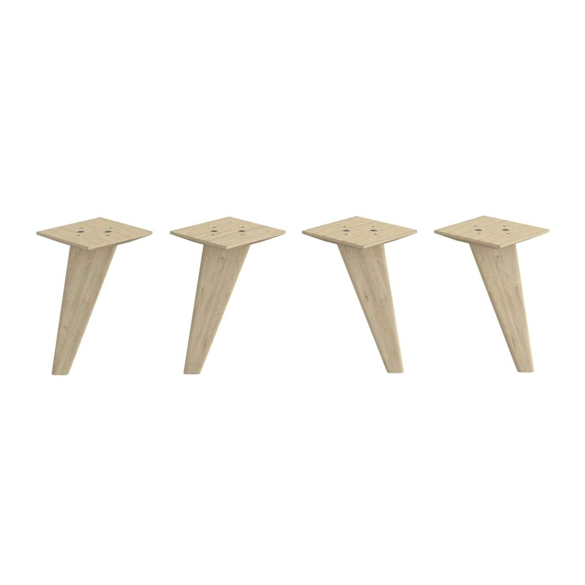 Bricocenter SET OF 4 SPACEO KUB SIDE FEET H21.6CM IN ROUGH PINE