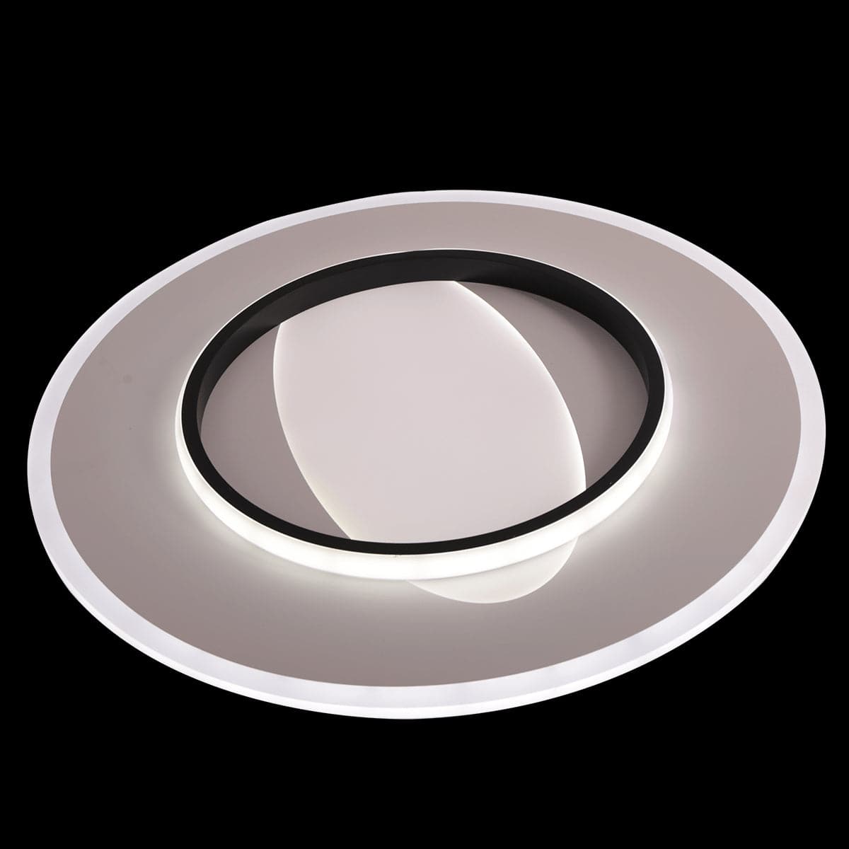 Bricocenter CEILING LAMP ANNIE METAL BLACK &amp; WHITE D50 CM LED 74W CCT DIMMABLE WITH REMOTE CONTROL