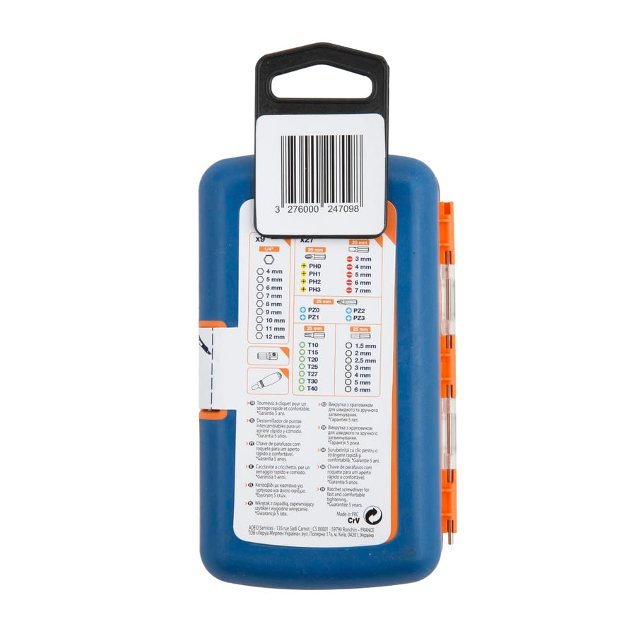 Bricocenter RATCHET SCREWDRIVER+BITS DEXTER 38 PCS