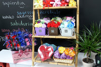 Set of 3 Soap Flower Heart Box - Peach Roses - best price from Maltashopper.com LSF-18